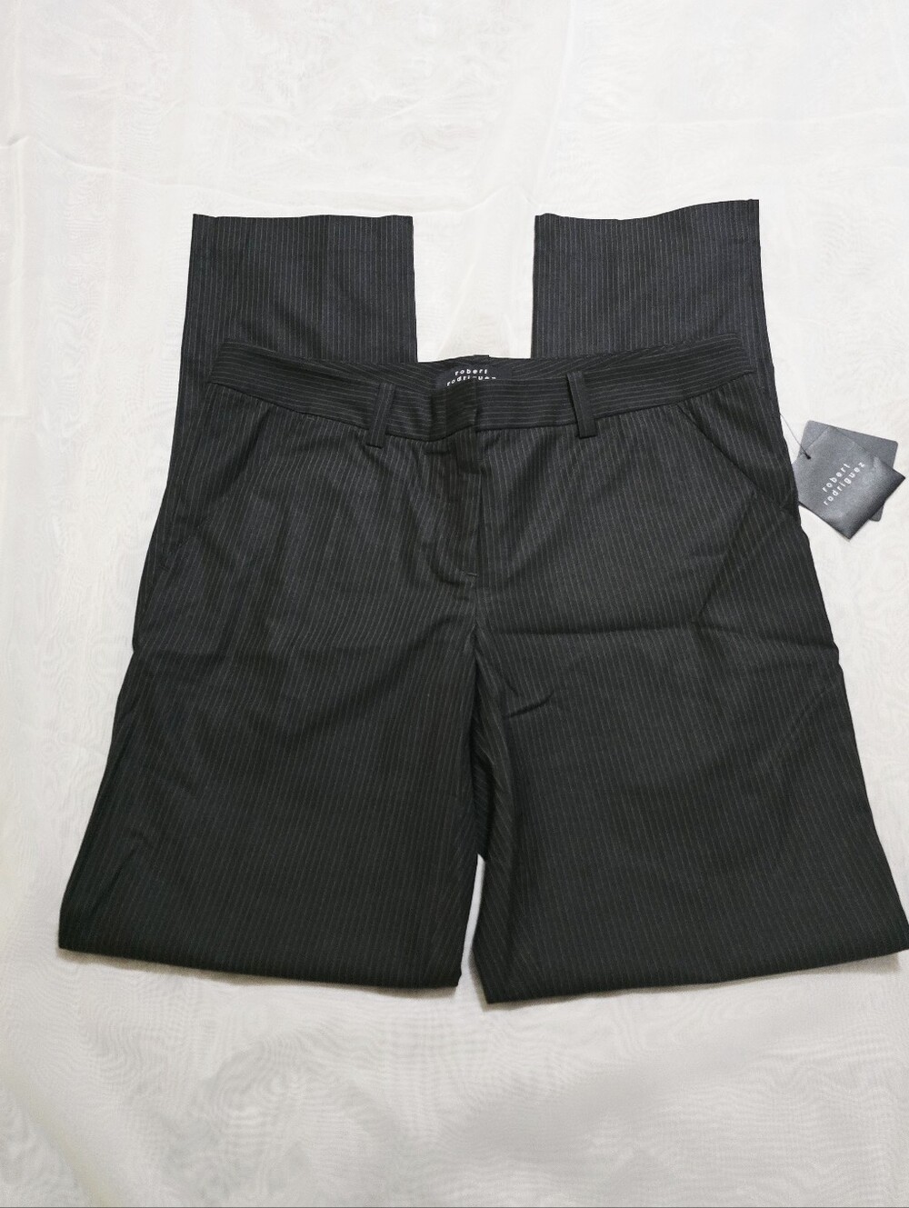 Robert Rodriguez Black White Pinstripe Dress Slacks Pants